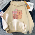 Capybara Bubble Tea Hoodie Women Aesthetic Graphic Kawaii Hoodies Unisex Autumn Winter Funny Harajuku Pullover Sweatshirts Hoody. 