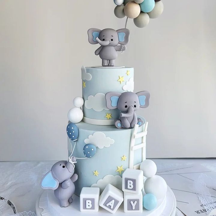 Cake Cupcake ToppersBaby Elephant Soft Rubber Cake Toppers Baby