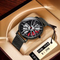 New Swiss Watch Men's Racing Wheel Watch Retro Hollow Handsome Automatic Movement Watch. 