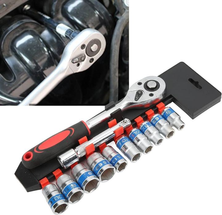 12-Piece%201/4"%20Ratchet%20Socket%20Wrench%20Set,%20Drive%20Socket%20Set%20of%2010%204-13mm%20Socket%20Quick%20Release%20Ratchet%20Handles%20and%20Extensions%20-%20Image%203
