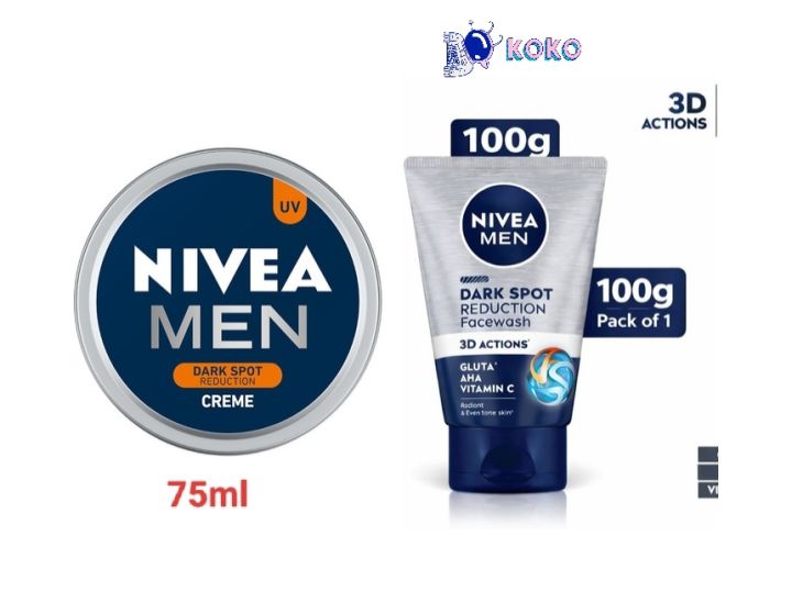 NIVEA Men cream Dark Spot Reduction Cream, 100g And NIVEA Men Face Wash Dark Spot Reduction, 100g