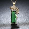 【ALLGOOD】Fashion Panther Inlaid Green Crystal Pendant Necklace Exquisite Women's Necklace Party Jewelry Accessories Personalized Gifts. 