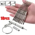 【ZIME】10Pcs 3In1 Eyeglass Screwdriver Sunglass Watch Repair Kit With Keychain Portable Hand Tools Screwdriver Stainless Steel Tools. 