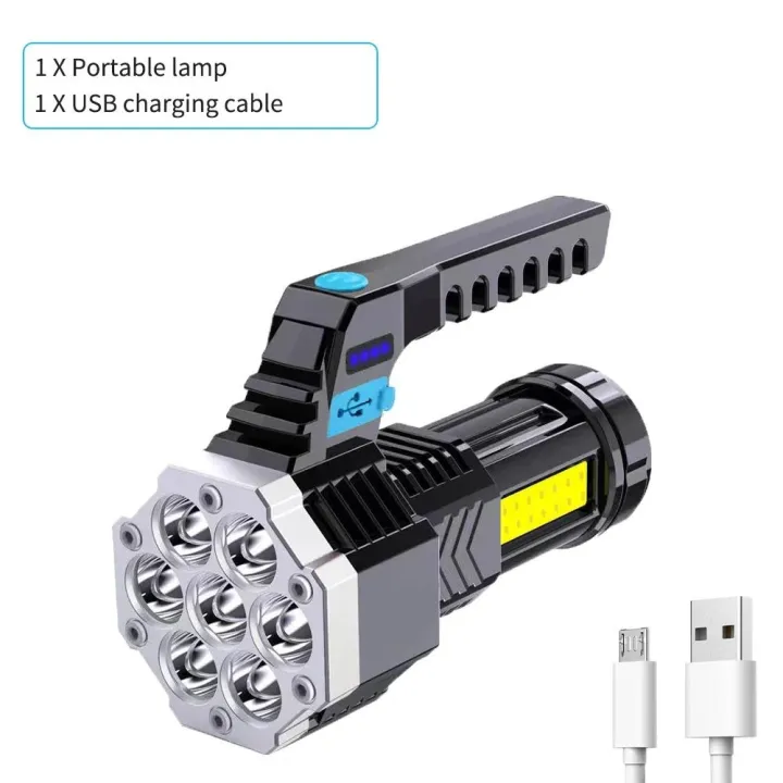 Portable%207%20LED%20FlashLight%20COB%20Side%20Lights%20USB%20Rechargeable%204%20Modes%20Torch%20With%20Power%20Display%20Outdoor%20Waterproof%20Emergency%20Lamp%20-%20Image%206