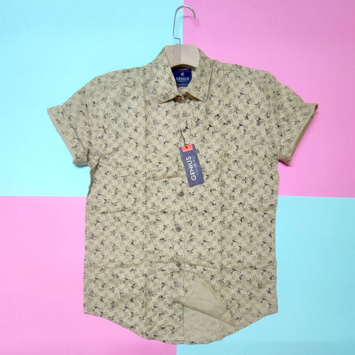 Genius%20Gents%20Shirt%20Pre-Washed%20Cotton%20Fabric%20Small%20Floral%20Print%20Men%20Casual%20Shirts%20-%20Image%207