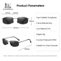 LouisWill Men Fashion Foldable Sunglasses Polarized Photochromic Glasses  Square Narrow Frame Driving Anti-glare Sun Glasses Night Vision Lens UV Protection Sunglasses. 