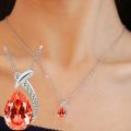 Leaf Royal orange jewellery Stud Rhinestones Necklace for Women  Cp2000  B. 