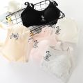 Cotton Puberty Training Bra Bow Teenage Girl Bra with Pad Breathable Teen Lingerie Camisole for 12-16Y sports bra. 
