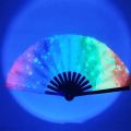 Japan Dance Fan Fans with Lights Large Folded Hand Fan Folding Colorful Foldable Handheld Rave Fan 33cm Large Rainbow Folding Fan Dance. 