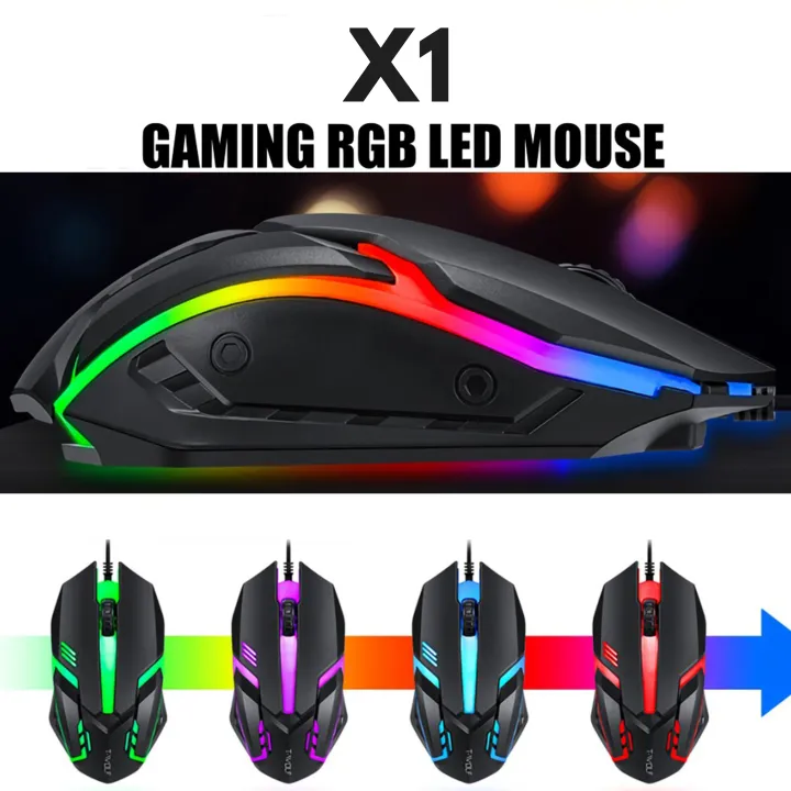 X1 / T-Wolf V1 M66 & ZORNWEE GM02 Gaming Mouse 7 Color RGB LED Gaming Mouse