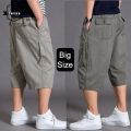 Oversize Fat Cotton Shorts Men Cargo Short Casual Plus Size Cropped Trouser Sports Tactical Baggy Pants Loose 5XL 6XL Summer. 