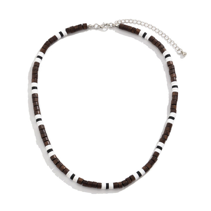 Men%20Necklace%20Beaded%20Elegant%20Polymer%20Clay%20Wooden%20Beads%20Splicing%20Casual%20Bohemia%20Clavicle%20Necklace%20Fashion%20Jewelry%20-%20Image%206