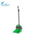 DUSTPAN AND BROOM SET WITH 70CM PLASTIC COATED METAL HANDLES - FEATHER BRAND. 