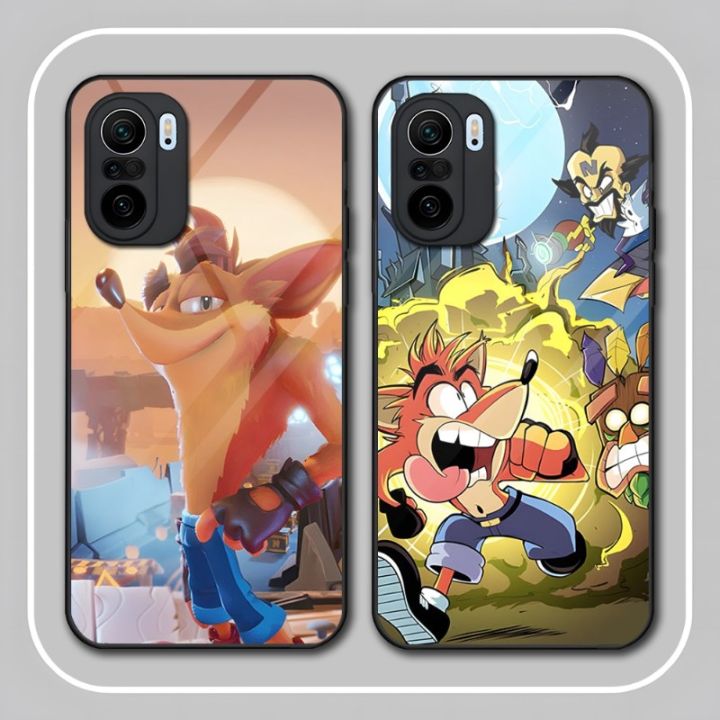 Cute Hot Game Crash Bandicoot Phone Case Glass For Xiaomi PocoF3 11 11T 10 13 12Pro Lite Redmi Note 10 9 8 Pro 9T 9A PocoX3Pro