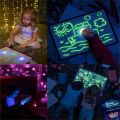 LeiyanLuxury 2 pics Magic Luminous Drawing Board Daw With Light-Fun Sketchpad Board Fluorescent Pen Russian English Light Up Play Toys. 