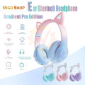 Ears Wireless Headphones Earphone LED Cat Ear Headset Mic Bass Gaming Stereo Audio Bluetooth Sports With Microphone Noise Cancellation Earbuds猫耳头戴[UNK]无线蓝牙耳[UNK]. 