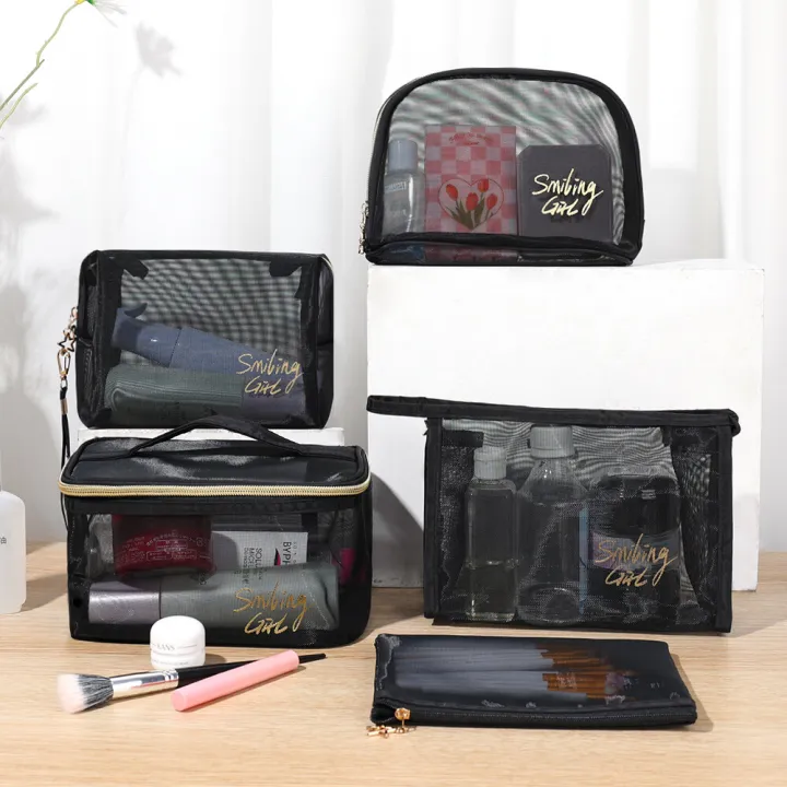 Women%20Girl%20Black%20Mesh%20Makeup%20Bag,%20Portable%20Travel%20Organiser%20Cosmetic%20Pouch%20Washing%20Lipstick%20Toiletries%20Sanitary%20Napkin%20Storage%20-%20Image%202