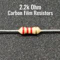 50 PCS | Resistors 1/4W 2.2k Ohm Resistance Axial Lead 4 Bands Carbon Film Resistor for DIY Electronic Circuits Projects / Repairing. 