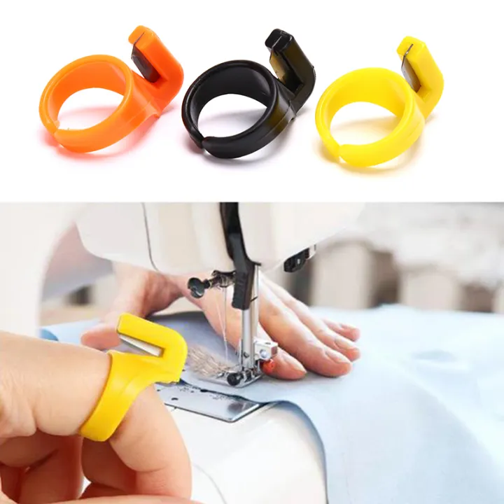 Plastic Thimble Sewing Ring Thread Cutter Finger Knife Sewing Craft DIY Tool　GENGLI