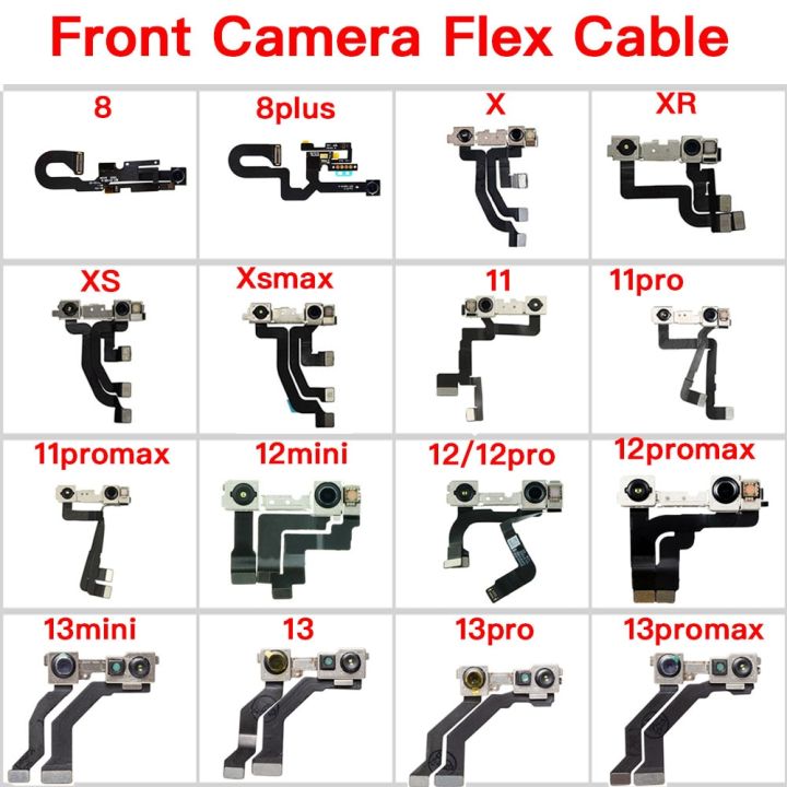 Front Facing Camera For iPhone 8 8Plus X XR XS 11 12 Mini Pro Max Selfie Camera Flex Cable Replacement NO Face ID