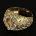 Men's Luxury Jewelry 18k Gold Crown Natural Diamond Ring Birthday Present. 
