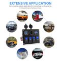 12-24V 4 Gang Toggle Blue LED Rocker Switch Panel Circuit Breaker Waterproof for Car Marine Boat. 