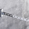 RHS Online 6/8/10 Holes Stainless Steel Wall Mounted Clothes Hanger Easy Wardrobe Cloakroom Folding Hanger. 