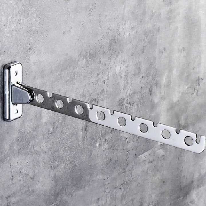 RHS%20Online%206/8/10%20Holes%20Stainless%20Steel%20Wall%20Mounted%20Clothes%20Hanger%20Easy%20Wardrobe%20Cloakroom%20Folding%20Hanger%20-%20Image%204