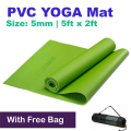 Yoga Mat 4mm with Free Bag - Non Slip, Washable, Moisture. 