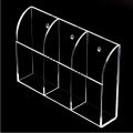 Clear Acrylic Remote Control Holder Wall Mount Media Organizer Storage Box (Three Compartments). 