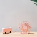 USB Mini Desktop Natural Fan Portable 3 Speed Adjustable 360 Degree Rotating Fan Five-leaf Fan Less Noise Light Weight Portable For Office Household Traveling. 