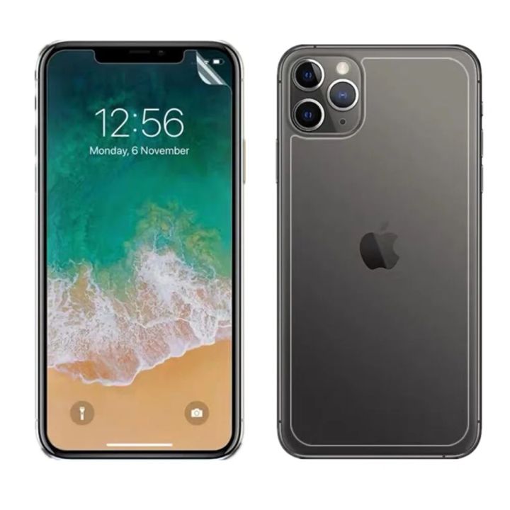 For iphone11 HD Clear Front LCD Screen Protector Back Cover Protective Pet Film for iphone 11 pro max Shield ecran Accessories