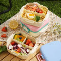 Picnic Lunch Box Storage Jars Storage Bottles Double-layer Lunch Box Portable Lunch Box Microwave Lunch Box. 