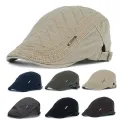 Retro Men'S Hat Cotton Flat Cap Newsboy Beret Adjustable Cabbie Hat Gatsby Driving Hat. 