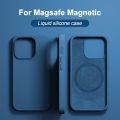 Silicone Sofafe Liquid for Mags Phone Case, for 2 Pro 4 13 15 11 1hone 1ple iP Original Magnetic Wireless Charging Case for ApMax Plus. 