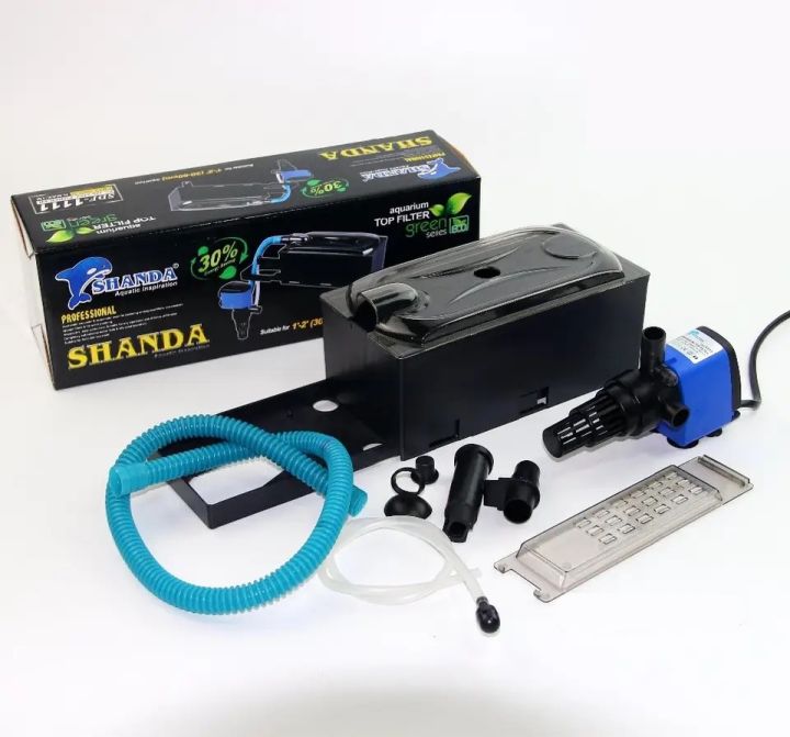 SHANDA SDF-1111 Aquarium Bio-Filter Box Top Filter 6W Power Liquid Filter Fish Tank Filter Pump 1000L/h Submersible Internal Aquarium Filter for Fish Tank Water Pump Fish Tanks Aquarium Pump