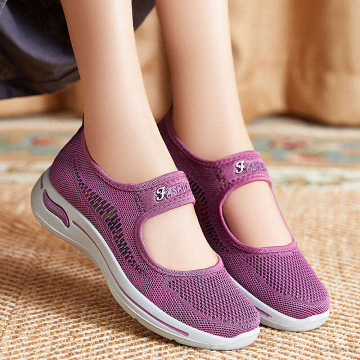 Fashion Summer Walking Women Slip On Comfortable Mesh Sports Shoes For Lady GLT-SG