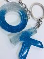 Key tag -Crestal Clear Epoxy Resin English Letter Key Chain.26 English Letter A to Z. 