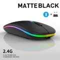 Bluetooth Wireless Mouse with USB, BT5.2 Rechargeable RGB Mouse for Laptop, PC, Macbook, 2.4GHz, 1600DPI. 