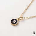 Black Metal English Letter Pendant Personalize Alphabet Pendant Initial A-Z Necklace Choker Chains Jewelry for Women Men Luolong. 
