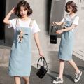 Student Cute Loose Girl 2024 New Suit Bear Age-Reducing Suspender Skirt Summer Korean Style Trendy Thin. 