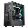 RUIX P32 GAMING PC CASING Mid Tower RGB Desktop Tempered Glass 8 Cooling Fans Support. 