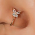 1 Pcs butterfly Non Pierced Without Hole Nose Ring Clip On Nose Hoop Ring Piercings Ear Cuff Tragus Earrings Cartilage. 