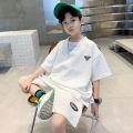 2pc Boys Clothes Set Summer Kids Short Sleeve Letter T-shirt Shorts Sport Casual Outfits Set with Pants for Teenage Boy Clothing. 