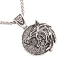 【New arrival】TEMU New Wolf Head Necklace Magic Hunter Pendant Witcher Wizard 3 Pendant Medal Hip Hop Male. 