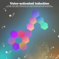 Bedroom room game synchronization night light APP smart panel wall light light quantum hexagon RGB music light DIY game decoration. 
