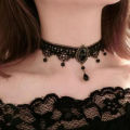 New Sexy Gothic Chokers Crystal Black Lace Neck Choker Necklace Vintage Victorian Women Chocker Steampunk Jewelry Queena. 