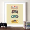 Gamer Gaming Geek Wall Art Prints Playstation Buttons Just Five More Minutes Canvas Painting Gamepad Controller Boys Room Decor. 