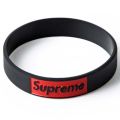 One Free Size Rubber Stretchable Supreme Wristband Bracelet For Men Events Party Sports & Daily Wear (Black, Black & White Mix Color ). 