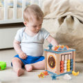KOKKO 9 In 1 Toddler Activity Cube Shape Sorting & Matching Wooden Educational Toys Gifts For Boys And Girls. 